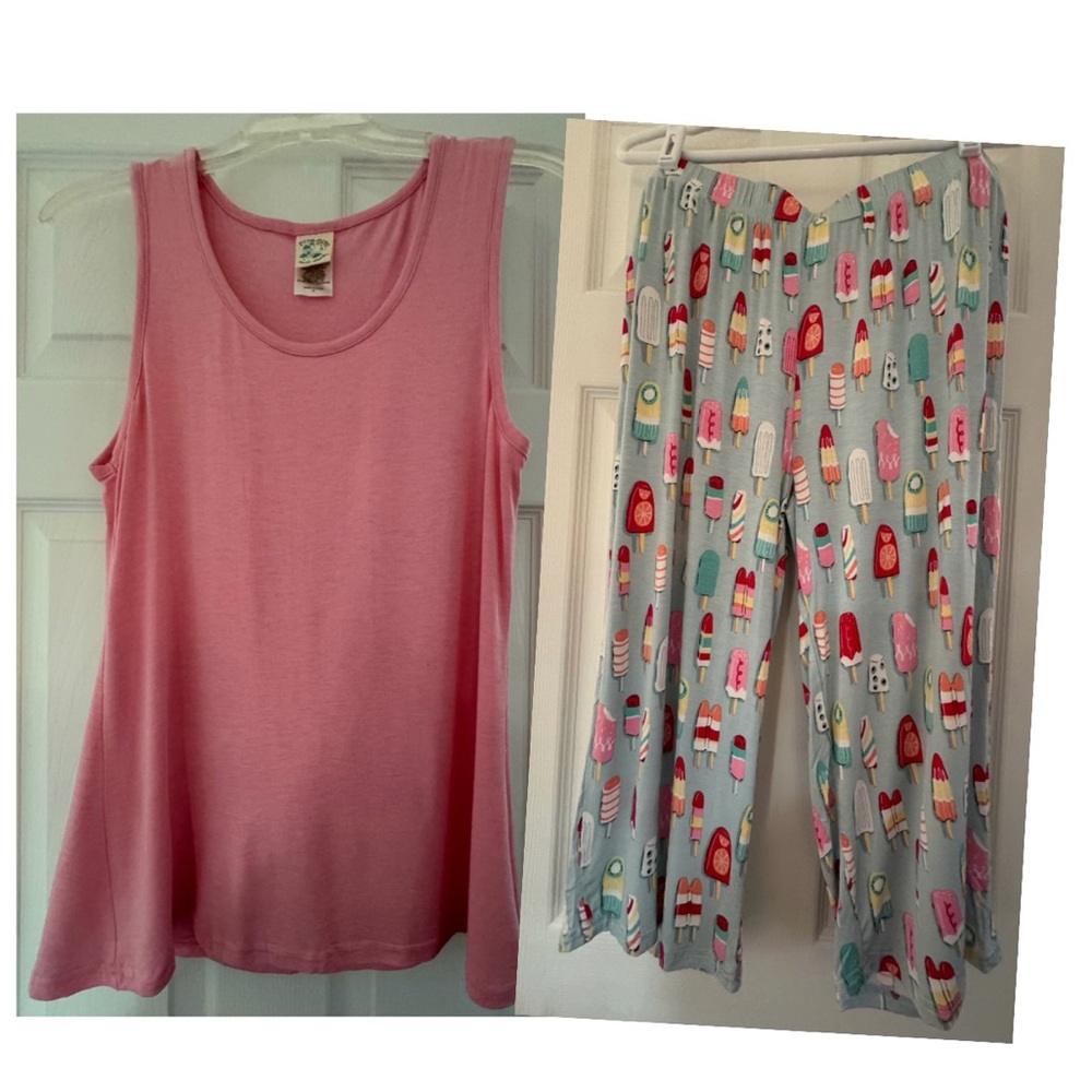 Women’s Popsicle Themed Pajama Set SZ Medium